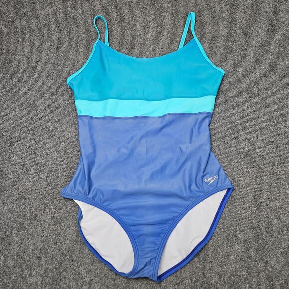 Speedo Swimsuit One Piece Size 16 Navy Blue Swimsuit Beach Pool Vacation Resort - Picture 1 of 7